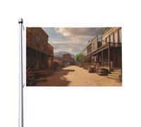 Bandiera 3 x 1,5 m Doppio Lato Esterno Giardino Bandiera Verticale Casa Bandiera Vecchio Selvaggio West Cowboy Città Bandiera di Benvenuto Bandiera Vacanza Banner Bandiere Decorative Yard Flag per