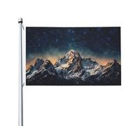 Bandiera 3 x 1,5 m Doppio Lato Esterno Giardino Bandiera Verticale Casa Notte Stellata Le Montagne Bandiera di Benvenuto Festività Banner Bandiere Decorative Yard Flag per Outdoor Portico Giardini