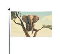 Bandiera 3 x 1,5 m Doppio Lato Esterno Giardino Bandiera Verticale Casa Piccolo Elefante su Albero Bandiera di Benvenuto Bandiera Vacanza Banner Bandiere Decorative Yard Flag per Outdoor Portico