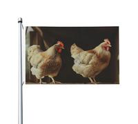 Bandiera 3 x 1,5 m Doppio Lato Esterno Giardino Bandiera Verticale Casa Tre polli Bandiera di Benvenuto Bandiera Vacanza Banner Bandiere Decorative Yard Flag per Outdoor Portico Giardini Yard Decor