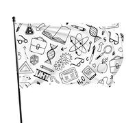 Bandiera 3 x 1,5 m figura stilizzata cancelleria colori vivaci banner sport all'aperto, resistente allo sbiadimento, bandiera da cortile in poliestere con 2 occhielli in ottone per interni ed esterni