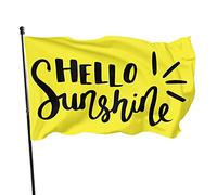 Bandiera 3 x 1,5 m Hello Sunshine dai colori vivaci per sport all'aria aperta, resistente allo sbiadimento, bandiera da cortile in poliestere con 2 occhielli in ottone per esterni e interni