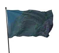 Bandiera 3 x 1,5 m Island Night colori vivaci banner sport all'aperto, resistente allo sbiadimento, bandiera da cortile in poliestere con 2 occhielli in ottone per interni ed esterni decorazione della
