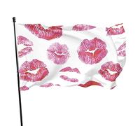Bandiera 3 x 1,5 m rosa labbro colori vivaci banner sport all'aperto, resistente allo sbiadimento, bandiera da cortile in poliestere con 2 occhielli in ottone per interni ed esterni decorazione della