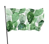 Bandiera 3 x 1,5 m verde cactus colori vivaci banner sport all'aperto, resistente allo sbiadimento, bandiera da cortile in poliestere con 2 occhielli in ottone per interni ed esterni decorazione della