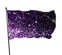 Bandiera 3 x 1,5 m viola scintille colori vivaci banner sport all'aperto, resistente allo sbiadimento, bandiera da cortile in poliestere con 2 occhielli in ottone per interni ed esterni decorazione
