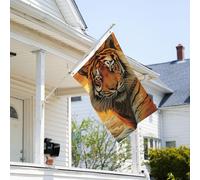 Bandiera 3 x 2 Ft Resistente allo sbiadimento Bandiere decorative per esterni Banner Sol Levante Tigre Bandiere da giardino Bandiera a doppia faccia Bandiera da parete con occhielli in ottone