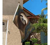 Bandiera 3 x 2 Ft resistente allo sbiadimento bandiere per esterni Banner decorativo bradipo bandiere da giardino bandiera doppia faccia bandiera da parete con occhielli in ottone sfondo divertente