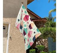 Bandiera 3 x 2 Ft resistente allo sbiadimento bandiere per esterni Banner decorativo Cupcake caramelle cuori dolci bandiere da giardino bandiera doppia faccia bandiera da parete con occhielli in