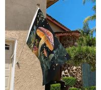 Bandiera 3 x 2 Ft resistente allo sbiadimento bandiere per esterni Banner decorativo farfalla fungo bandiere da giardino bandiera doppia faccia bandiera da parete con occhielli in ottone sfondo