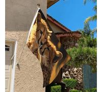 Bandiera 3 x 2 Ft resistente allo sbiadimento bandiere per esterni banner decorativo ghepardo amore bandiere da giardino bandiera doppia faccia bandiera da parete con occhielli in ottone sfondo