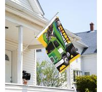 Bandiera 3 x 2 Ft resistente allo sbiadimento bandiere per esterni Banner decorativo I Love Garbage Truck bandiere da giardino bandiera doppia faccia bandiera da parete con occhielli in ottone sfondo