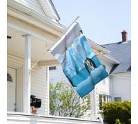 Bandiera 3 x 2 Ft Resistente allo sbiadimento Bandiere per esterni Banner decorativo Pinguini sull'iceberg Bandiere da giardino Bandiera a doppia faccia Bandiera da parete con occhielli in ottone