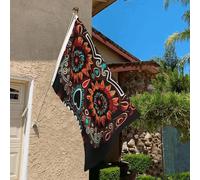 Bandiera 3 x 2 Ft resistente allo sbiadimento bandiere per esterni Banner decorativo Sugar Skulls Day of the Dead Garden Flags Double Sided House Flag Wall Flag with Brass Grommets Funny Background
