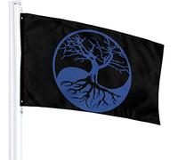 Bandiera 3 X 5 Albero Della Vita Yin-Yang 100% Poliestere Singolo Strato Bandiere Traslucide 90 X 150 Cm