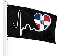 Bandiera 3 X 5 Bandiera della Repubblica Dominicana Heartbeat-1 100% poliestere Bandiere traslucide monostrato 90 x 150 cm
