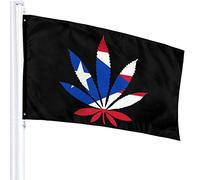 Bandiera 3 X 5 Bandiera di Porto Rico Weed Leaf 100% poliestere Bandiere traslucide monostrato 90 x 150 cm