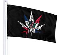 Bandiera 3 X 5 Bandiera Repubblica Dominicana Weed Leaf 100% Poliestere Singolo Strato Bandiere Traslucide 90 X 150 Cm - Striscione 3' X 5'