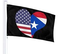 Bandiera 3 X 5 Bandiera USA Porto Rico Cuore 100% Poliestere Bandiere Traslucide Singolo Strato 90 X 150 Cm
