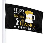 Bandiera 3 X 5 Bere Birra E Appendere Con I Miei Cani 100% Poliestere Bandiere Traslucide Singolo Strato 90 X 150 Cm