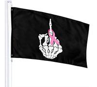 Bandiera 3 X 5 Cancro Al Seno Scheletro Dito Medio Nastro 100% Poliestere Singolo Strato Bandiere Traslucide 90 X 150 Cm - Banner 3' X 5'