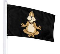 Bandiera 3 X 5 Cane Meditazione Cartone Animato 100% Poliestere Bandiere Traslucide Singolo Strato 90 X 150 Cm - Striscione 3' X 5'