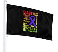 Bandiera 3 X 5 Consapevolezza del diabete 100% poliestere Bandiere traslucide monostrato 90 x 150 cm - Striscione 3' X 5'