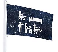 Bandiera 3 x 5 Dirt Bike Rider 100% poliestere Bandiere traslucide monostrato 90 x 150 cm - Striscione 3' x 5'