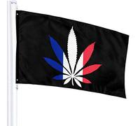 Bandiera 3 X 5 Francia Bandiera Weed Leaf 100% poliestere Bandiere traslucide monostrato 90 x 150 cm