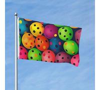 Bandiera 3 x 5 Ft Bandiera da giardino Bandiera per esterni Bandiera verticale a doppia faccia Palline colorate per tutte le stagioni Bandiere per cortile Decorazione esterna Holiday Banner segno