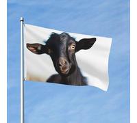 Bandiera 3 x 5 Ft Bandiera da giardino Bandiera per esterni Bandiera verticale a doppia faccia Simpatica Capra nera Animale per tutte le stagioni Bandiere per cortile Decorazione esterna Holiday