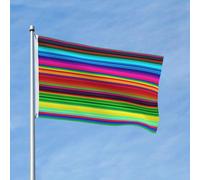 Bandiera 3 x 5 Ft Bandiera da giardino Bandiera per esterni Bandiera verticale a doppia faccia Strisce messicane colorate per tutte le stagioni bandiere per cortile decorazione esterna Holiday Banner