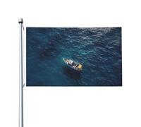 Bandiera 3 x 5 Ft Barca sul mare blu Bandiera Casa Bandiera Divertente Vacanza Banner Doppio Lato Verticale Esterna Bandiera Estiva Giardino Bandiere con Occhielli in Ottone Grande Yard Bandiera per