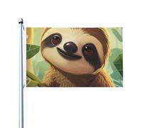 Bandiera 3 x 5 Ft Bradipo Bandiera per la casa Divertente Bandiera per le vacanze Banner verticale su entrambi i lati Bandiera Estiva da giardino con occhielli in ottone Grande Bandiera da cortile per