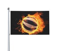 Bandiera 3 x 5 Ft Bruciare pallavolo immagini Bandiera Casa Bandiera Divertente Festività Banner Doppio Lato Verticale Esterna Bandiera Estiva Giardino Bandiere con Occhielli in Ottone Grande Yard