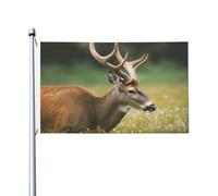 Bandiera 3 x 5 Ft Buck on the Grass Flag House Flag Funny Holiday Banner Double Sided Vertical Outdoor Flag Summer Garden Bandiere con occhielli in ottone Grande Bandiera da cortile per esterni e
