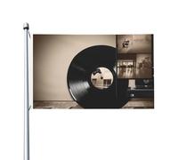 Bandiera 3 x 5 Ft Cornice Album Musicale Bandiera Casa Bandiera Divertente Festività Banner Doppio Lato Verticale Esterna Bandiera Estiva Giardino Bandiere con Occhielli in Ottone Grande Yard Bandiera