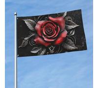 Bandiera 3 x 5 Ft Doppio Lato Esterna Bandiere Grande Festività Banner con 2 occhielli in ottone Gotico Rose Yard Bandiera Tutte Le Stagioni Benvenuto Giardino Bandiere per Cortile Prato Decorazione