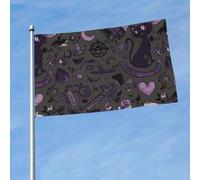 Bandiera 3 x 5 Ft Doppio Lato Esterni Bandiere Grande Festività Banner con 2 occhielli in ottone Viola Nero Goth Spooky Yard Bandiera Tutte Le Stagioni Benvenuto Giardino Bandiere per Cortile Prato