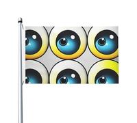 Bandiera 3 x 5 Ft Eye Balls Flag House Flag Funny Holiday Banner Double Sided Vertical Outdoor Flag Summer Garden Bandiere con occhielli in ottone Grande Bandiera da cortile per esterni e interni
