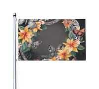 Bandiera 3 x 5 Ft Farfalle e ghirlande immagini Bandiera Casa Bandiera Divertente Festone Vacanze Banner Doppio Lato Verticale Esterna Bandiera Estiva Giardino Bandiere con Occhielli in Ottone Grande