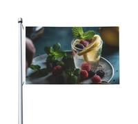 Bandiera 3 x 5 Ft Food Photography Flag House Flag Funny Holiday Banner Double Sided Vertical Outdoor Flag Summer Garden Bandiere con occhielli in ottone Grande Bandiera da cortile per esterni e