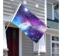 Bandiera 3 x 5 Ft Magic Space Flag House Flag Funny Holiday Banner Double Sided Vertical Outdoor Flag Summer Garden Bandiere con occhielli in ottone Grande Bandiera da cortile per esterni e interni