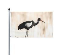 Bandiera 3 x 5 Ft Nero Cicogna Bandiera Casa Divertente Bandiera Vacanza Banner Doppio Lato Verticale Esterna Bandiera Estiva Giardino Bandiere con Occhielli in Ottone Grande Yard Bandiera per Outdoor