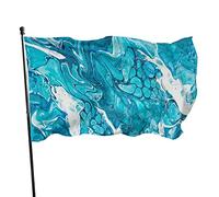 Bandiera 3 x 5 Ft Ocean's Marble Vivid Color Outdoor Sports Banner, resistente allo sbiadimento, bandiera da cortile in poliestere con 2 occhielli in ottone per interni ed esterni decorazione della