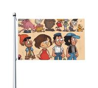 Bandiera 3 x 5 Ft personaggi dei cartoni animati Bandiera Casa Bandiera divertente Festività Banner Doppio Lato Verticale Esterna Bandiera Estiva Giardino Bandiere con occhielli in Ottone Grande
