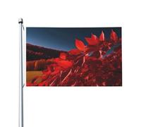 Bandiera 3 x 5 Ft Red Leaves Flag House Flag Funny Holiday Banner Double Sided Vertical Outdoor Flag Summer Garden Bandiere con occhielli in ottone Grande Bandiera da cortile per esterni e interni