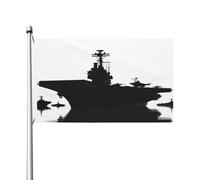 Bandiera 3 x 5 Ft silhouette portaerei bandiera casa bandiera divertente festa banner doppio lato verticale all'aperto bandiere estive giardino con occhielli in ottone grande bandiera cortile per