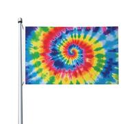 Bandiera 3 x 5 Ft tie dye arcobaleno bandiera casa divertente festa banner doppio lato verticale esterno bandiera estate giardino bandiere con occhielli in ottone grande cortile bandiera per esterni