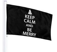 Bandiera 3 X 5 Keep Calm And Be Merry Christmas Bandiere traslucide monostrato 100% poliestere 90 x 150 cm